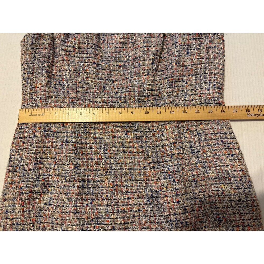 Tory Burch Emma Knotted Tweed Sleeveless Midi Lined Dress Size 12 - Picture 13 of 16